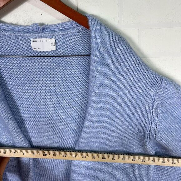 ASOS Womens Knit Cardigan Size 10 Baby Blue Cottagecore Cozy - Picture 6 of 11